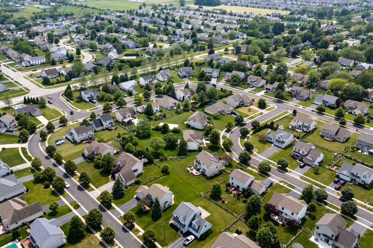 Residential multi-family housing neighborhood